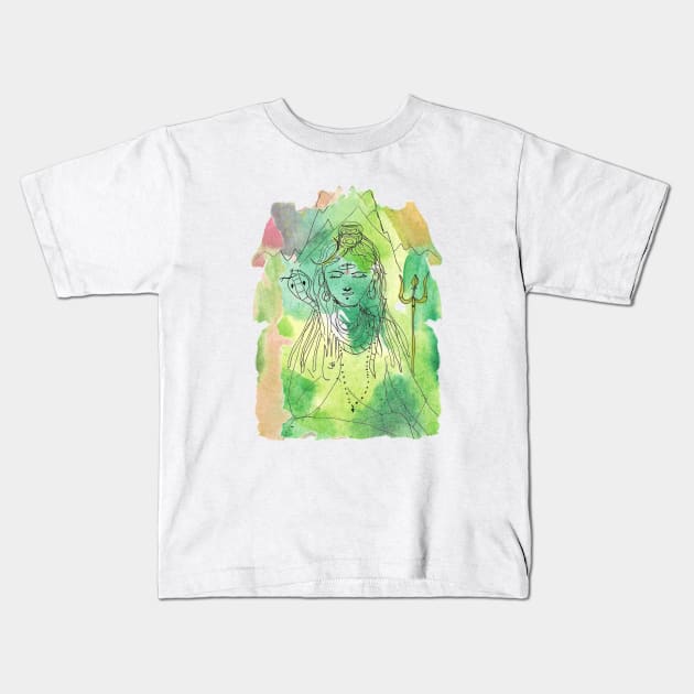 Shiva Blessing Kids T-Shirt by Mukti & Siddhartha